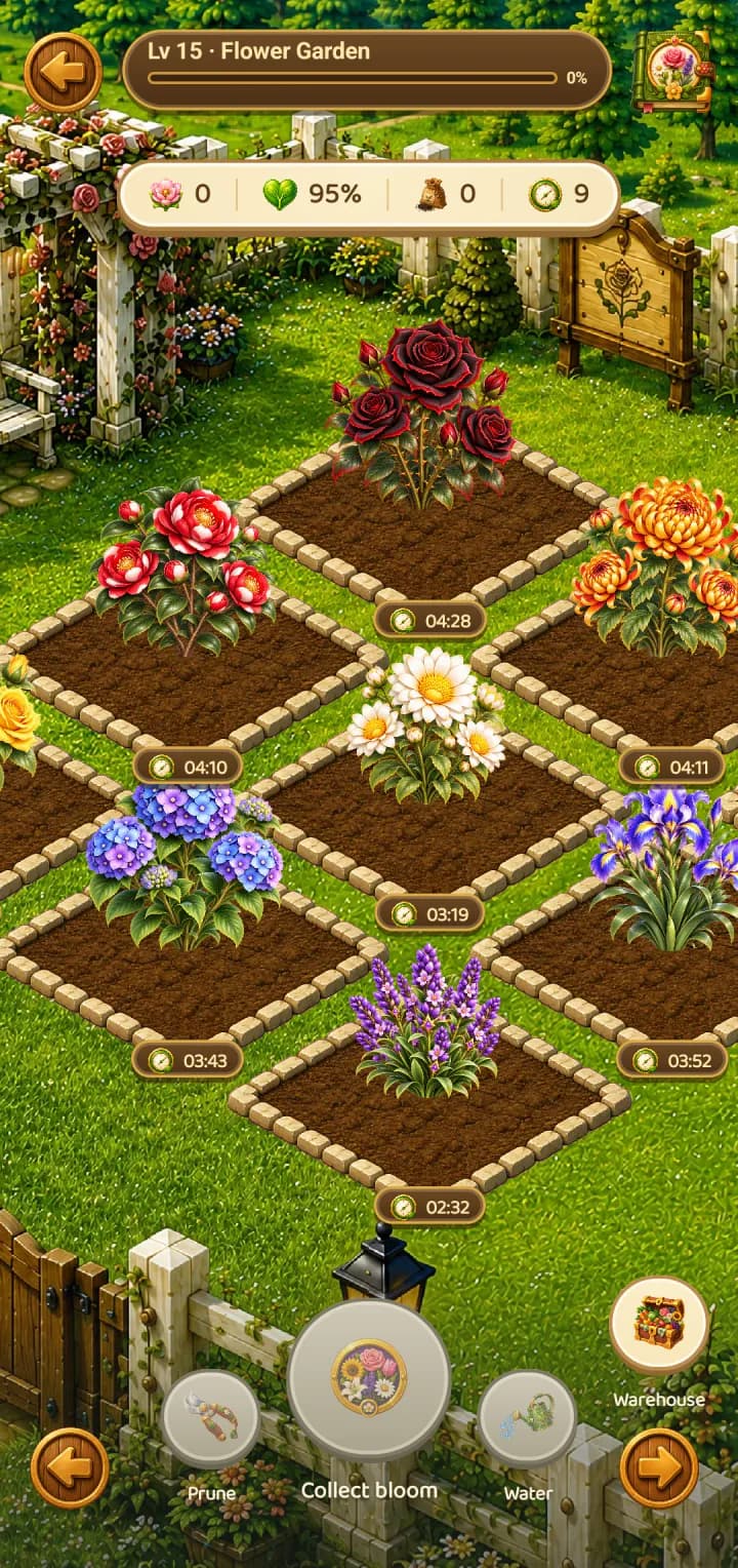 Flower Garden, captured in game
