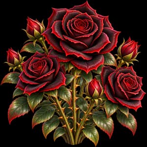 Black Rose, as it grows in the garden