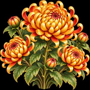 Chrysanthemum, as it grows in the garden