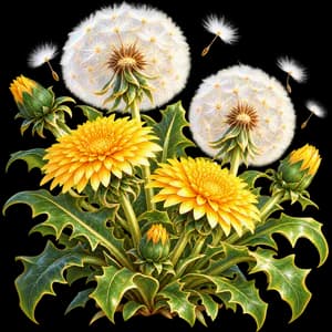Dandelion, as it grows in the garden