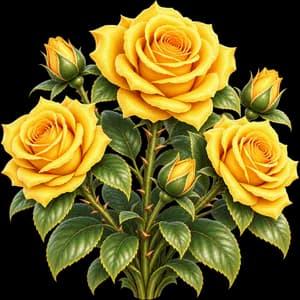 Golden Rose, as it grows in the garden