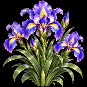 Iris, as it grows in the garden