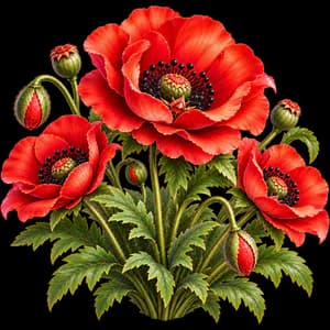 Poppy, as it grows in the garden