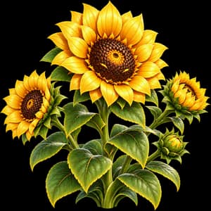 Sunflower, as it grows in the garden
