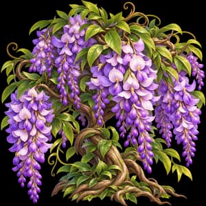 Wisteria, as it grows in the garden